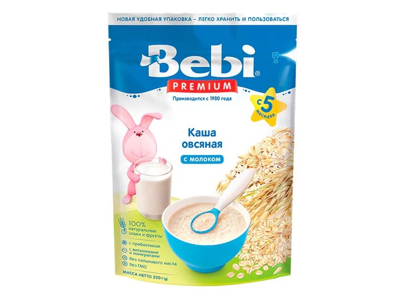 Каши для детей Bebi Premium овсяная молочная