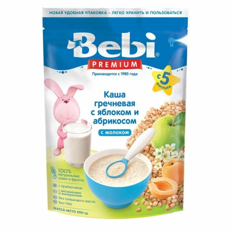 Каши для детей Bebi Premium гречка с яблоком и абрикосом