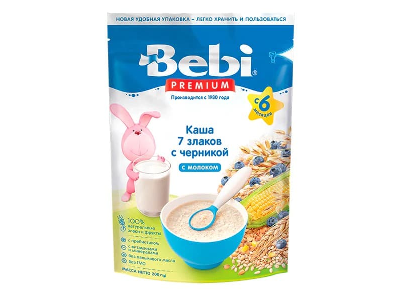 Каши для детей Bebi Premium 7 злаков с черникой