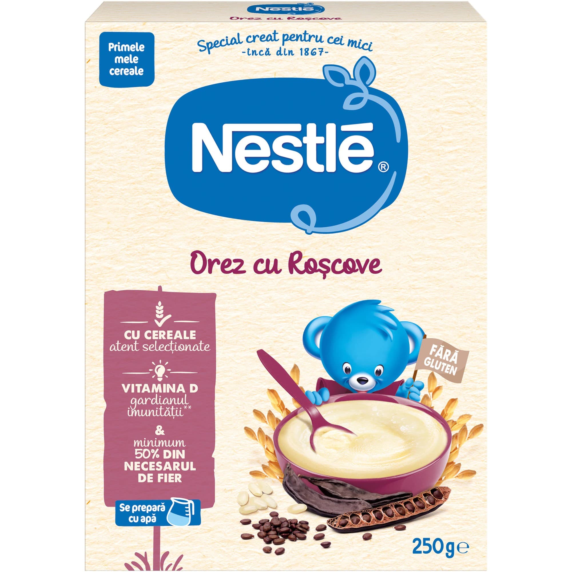 Terci pentru copii Nestle orez-roscove 9х250g (12403280)