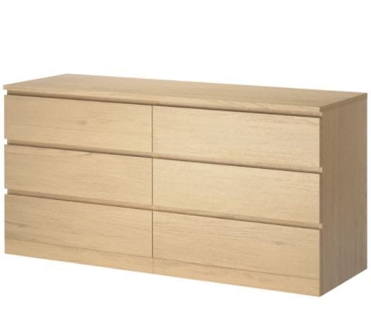 Comoda IKEA Malm White/ Oak veneer 160 × 78 cm