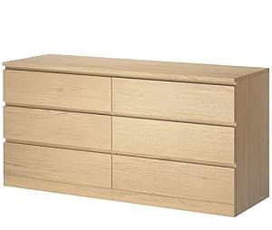 Comoda IKEA Malm White/ Oak veneer 160 × 78 cm