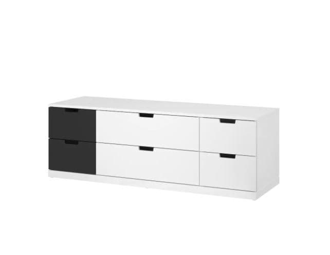 Комод IKEA Nordli white anthracite 160×54 см (6 ящиков)