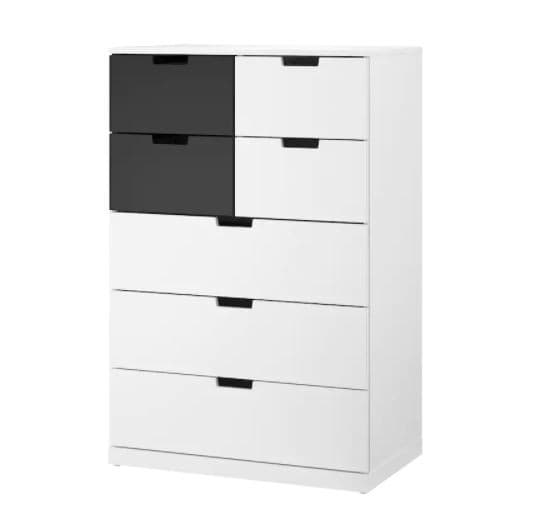 Комод IKEA Nordli white anthracite 80×122 см (7 ящиков)