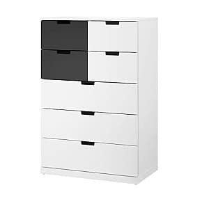 Comoda IKEA Nordli white anthracite 80×122 cm (7sertare)