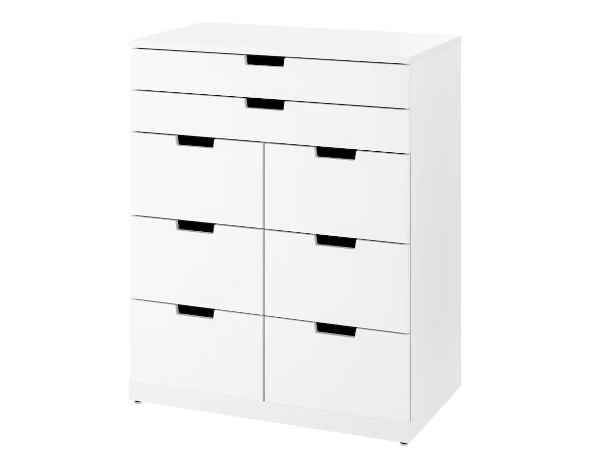 Comoda IKEA Nordli White 80x99 cm (8 sertare)