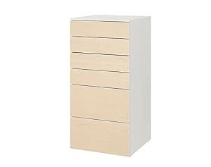 Comoda IKEA Smastad / Platsa  white / birch (6 sertare)