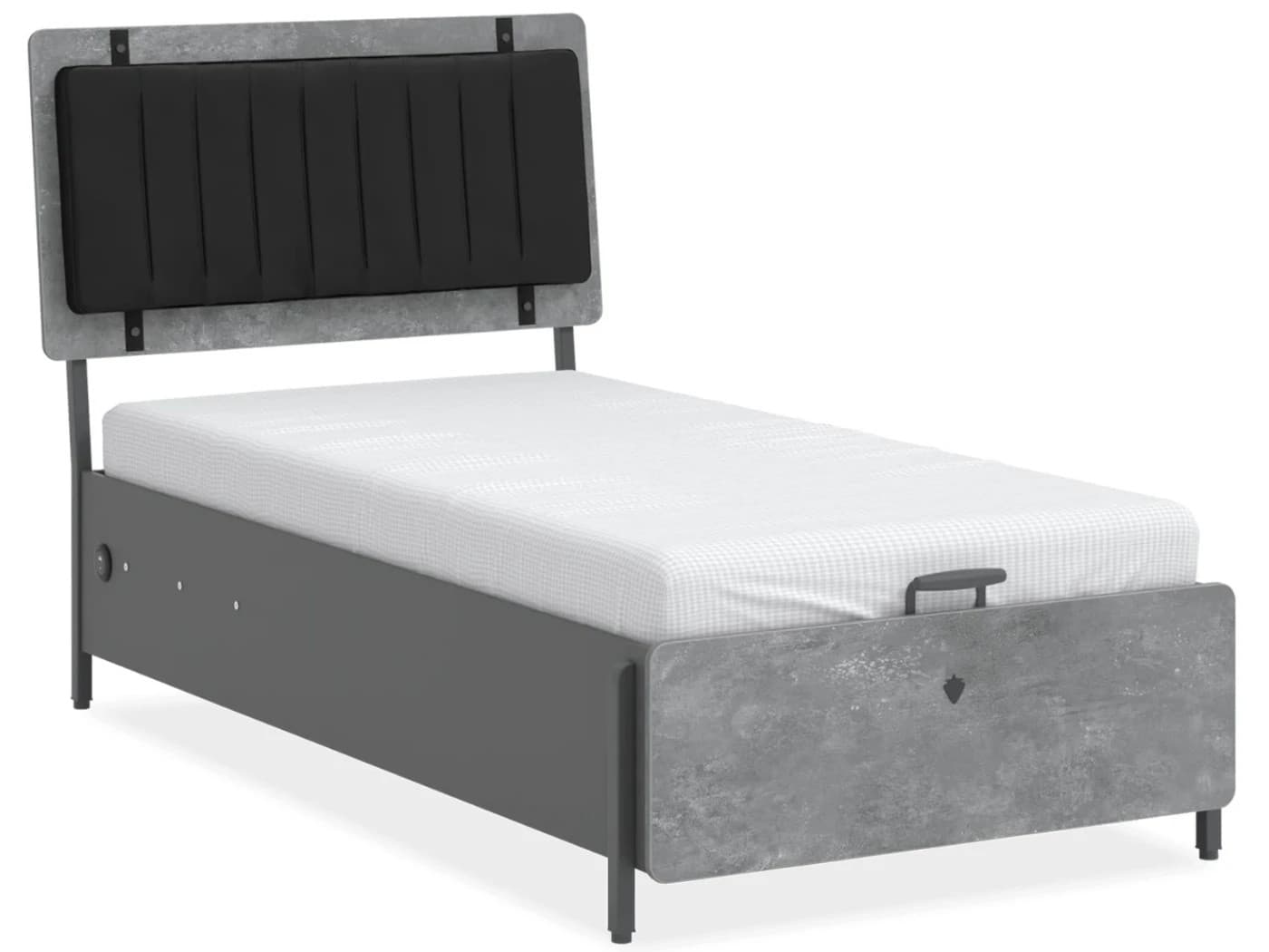 Детская кровать Cilek Space Gray 100x200 с местом для хранения