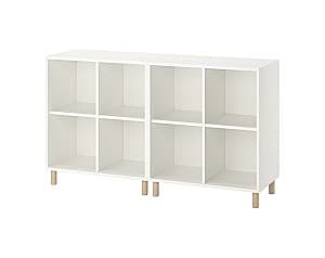 Стеллаж IKEA Eket white/wood 140x35x80 см