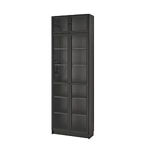 Витрина IKEA Billy / Oxberg black-brown 80x30x237 см