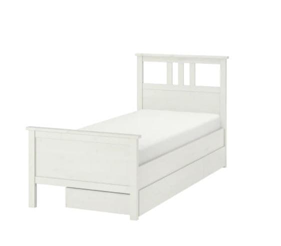 Детская кровать IKEA Hemnes 2 ящика для хранения 90х200 Белый