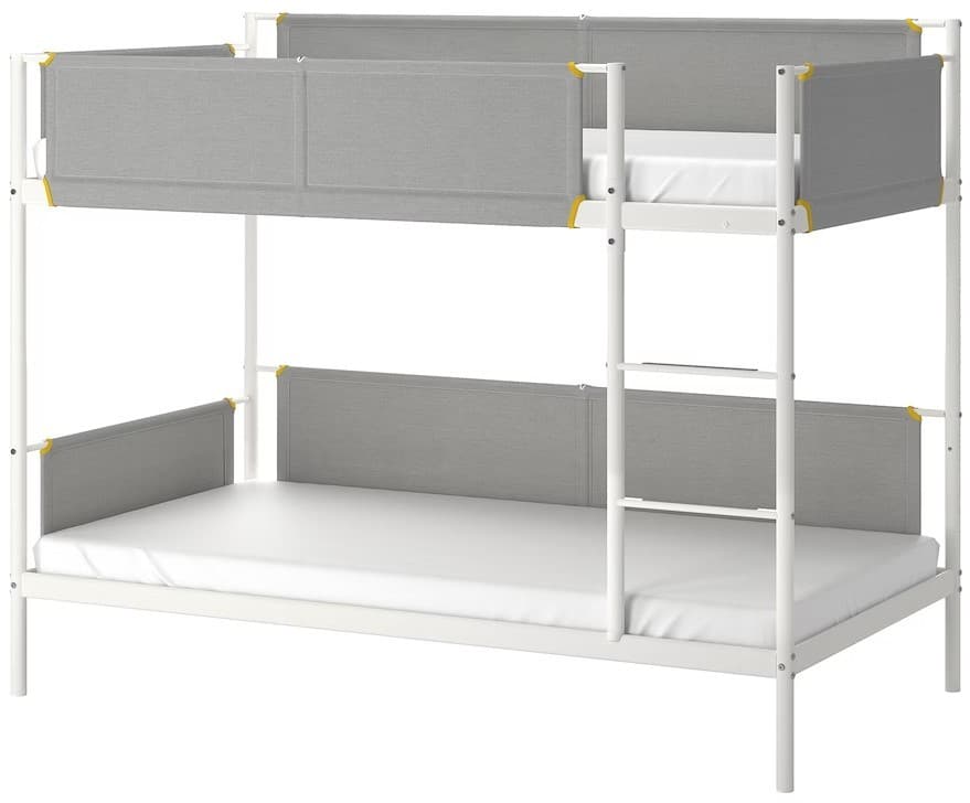 Pat copii IKEA Vitval 90x200 Alb/Gri