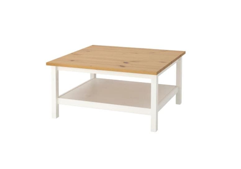 Masa de reviste IKEA Hemnes white, light brown 90×90 cm