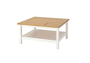 Masa de reviste IKEA Hemnes white, light brown 90×90 cm