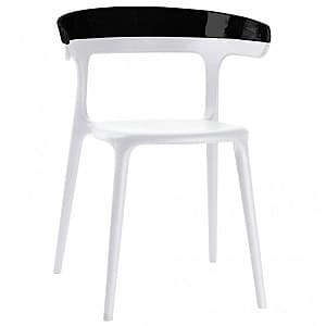 Scaun din plastic Papatya Luna Black/White