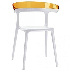 Scaun din plastic Papatya Luna Orange/White