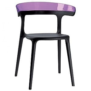 Scaun din plastic Papatya Luna Purple/Black