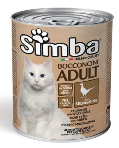 Влажный корм для кошек SIMBA CAT Chunkies with wild games 415gr