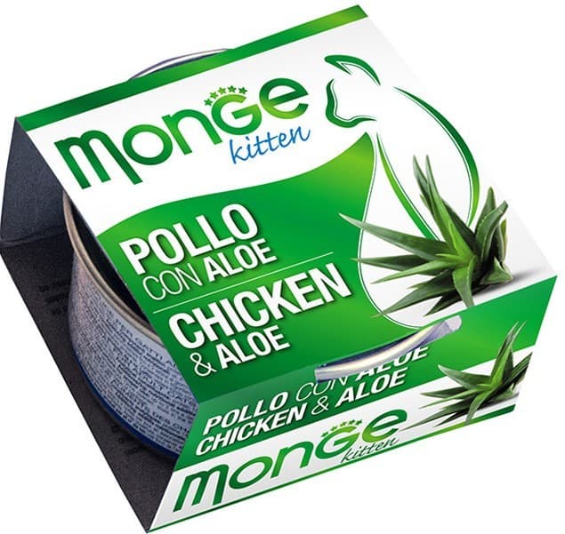 Влажный корм для кошек Monge FRUIT CHICKEN WITH ALOE KITTEN 80gr