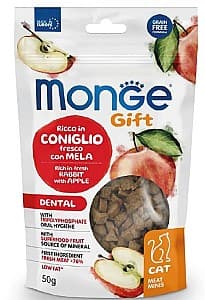 Нrană uscată pentru pisici Monge GIFT MEATMINIS DENTAL Rabbit/Apple 50gr