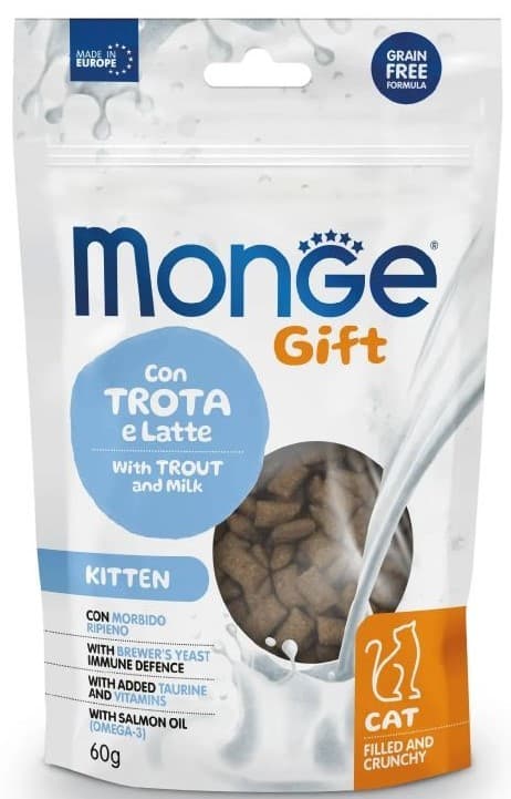 Сухой корм для кошек Monge GIFT FILLED KITTEN Trout/Milk 60gr