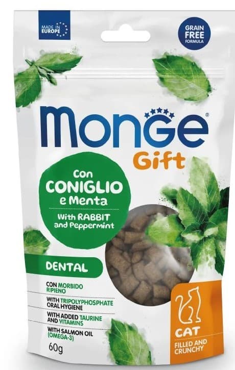 Сухой корм для кошек Monge GIFT FILLED DENTAL Rabbit/Peppermint 60gr