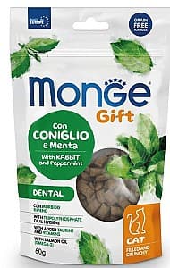 Нrană uscată pentru pisici Monge GIFT FILLED DENTAL Rabbit/Peppermint 60gr