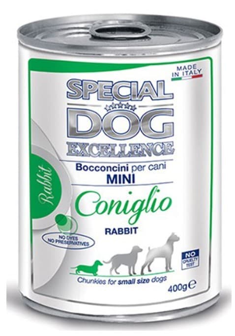 Hrană umedă pentru câini Special Dog EXCELLENCE CHUNKIES MINI ADULT RABBIT 400gr