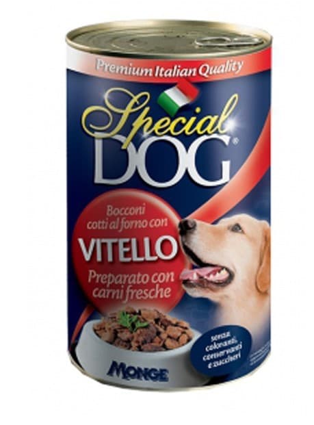 Hrană umedă pentru câini Special Dog Can Chunks with veal 1275gr