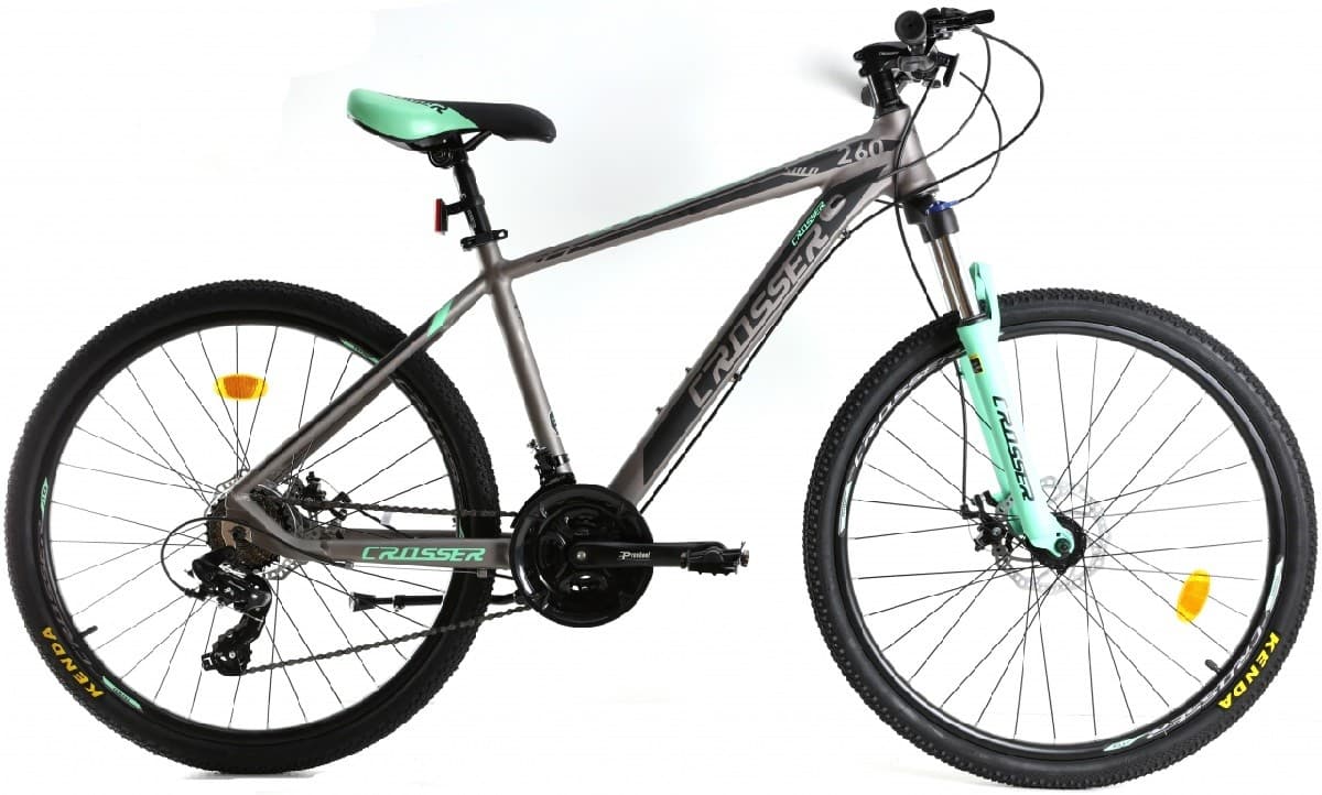 Горный велосипед Crosser SOLO 29/21 21S Shimano+Logan Hidraulic Gray/Green