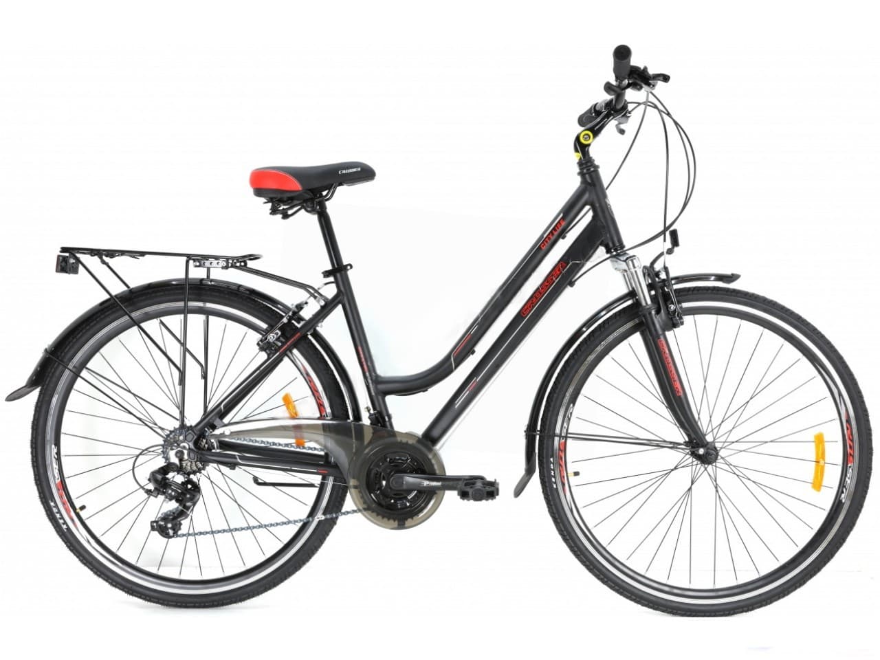 Bicicleta Crosser CITY 700C 28/18 BLACK/RED