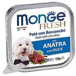 Влажный корм для собак Monge FRESH Pate and chunkies with duck 100gr