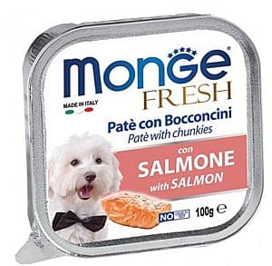 Влажный корм для собак Monge FRESH Pate and chunkies with salmon 100gr