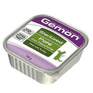 Hrană umedă pentru pisici Gemon PATE STERILISED TURKEY 100gr