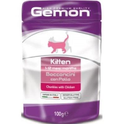 Hrană umedă pentru pisici Gemon POUCH KITTEN CHICKEN 100gr