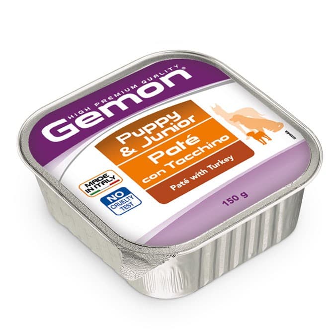 Hrană umedă pentru câini Gemon PATE PUPPY&JUNIOR TURKEY 150gr