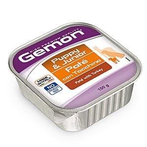 Hrană umedă pentru câini Gemon PATE PUPPY&JUNIOR TURKEY 150gr