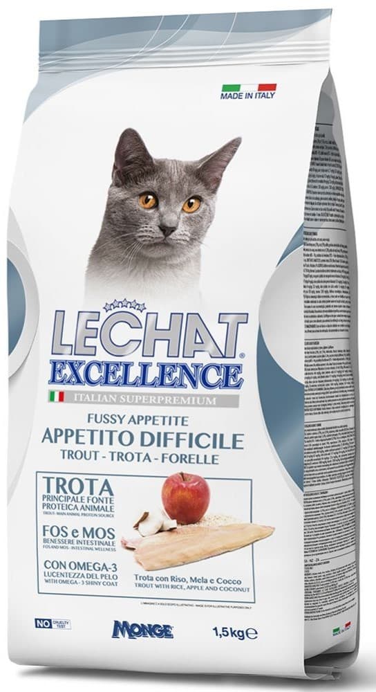 Нrană uscată pentru pisici Monge LECHAT EXCELLENCE FUSSY APPETITE TROUT 1.5kg