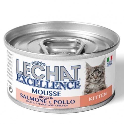 Влажный корм для кошек Monge LECHAT EXCELLENCE MOUSSE KITTEN CHICKEN/SALMONE 85gr