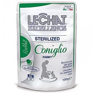 Влажный корм для кошек Monge LECHAT EXCELLENCE POUCH STERILISED RABBIT 100gr