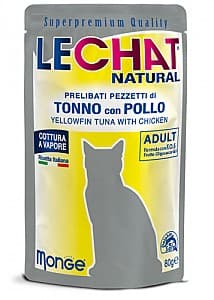 Влажный корм для кошек Monge LECHAT NATURAL Pouch Tuna and chicken 80gr