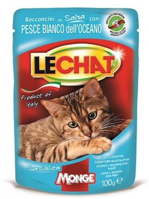 Влажный корм для кошек Monge LECHAT Pouch Chunkies Ocean fish 100gr