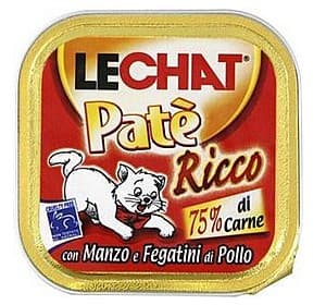 Hrană umedă pentru pisici Monge LECHAT RICCO Pate Beef and chicken livers 100gr