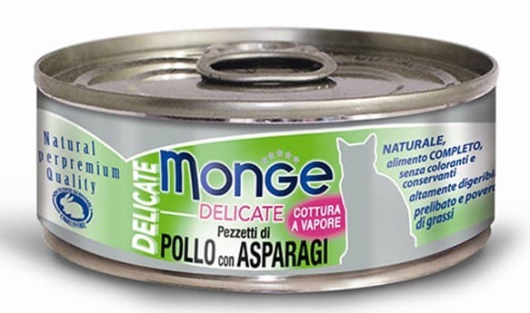 Влажный корм для кошек Monge DELICATE Can Chicken with asparagus 80gr