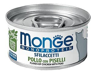 Hrană umedă pentru pisici Monge FLAKES MONOPROTEIN CHICKEN WITH PEAS 80gr