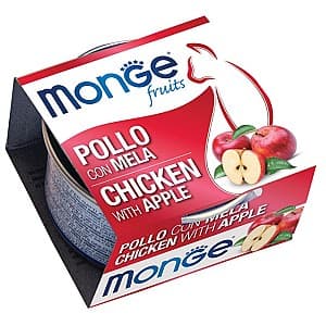 Hrană umedă pentru pisici Monge FRUIT CHICKEN WITH APPLE 80gr