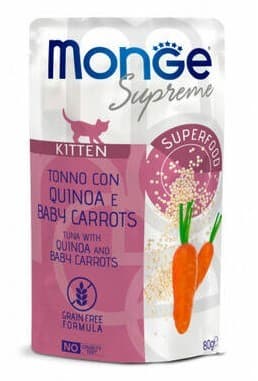 Влажный корм для кошек Monge POUCH SUPREME KITTEN Tuna/Quinoa/Baby Carrot 80gr