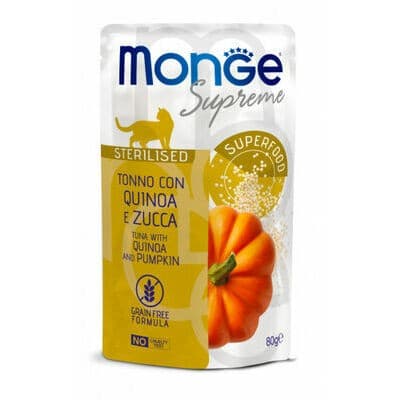 Hrană umedă pentru pisici Monge POUCH SUPREME STERILISED Tuna/Quinoa/Pumpkin 80gr.