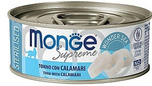 Влажный корм для кошек Monge SUPREME STERILISED Tuna/Calamari 80gr