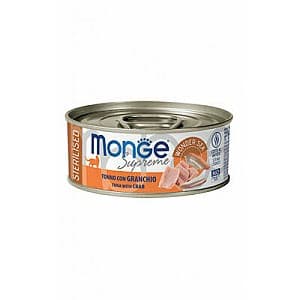 Hrană umedă pentru pisici Monge SUPREME STERILISED Tuna/Crab 80gr